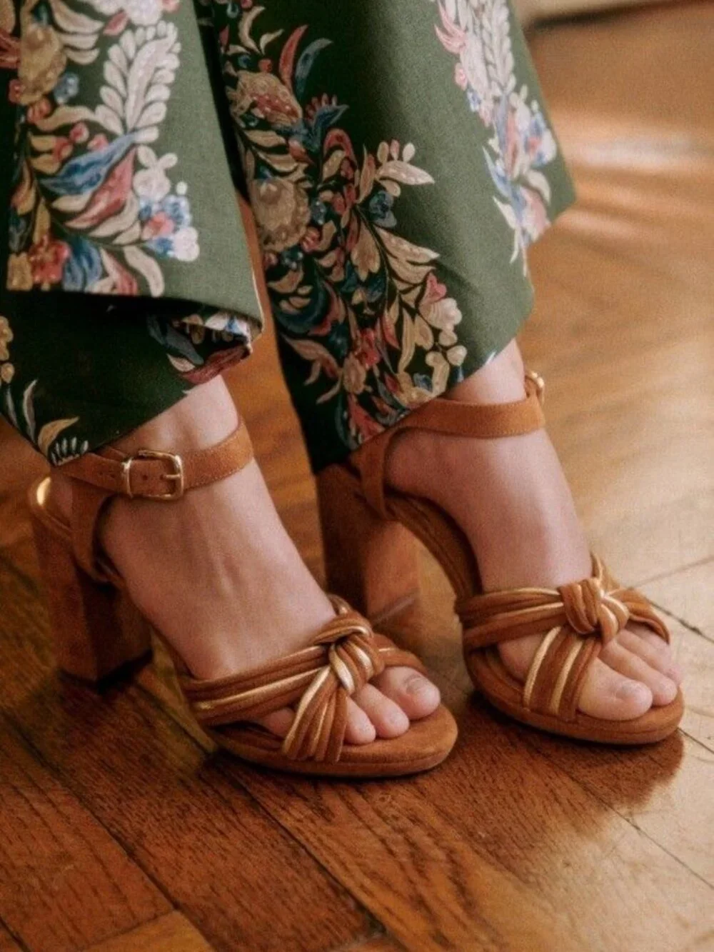 Sezane Carmela High Sandals Camel Multicoloured - Size 8 - Picture 3 of 3